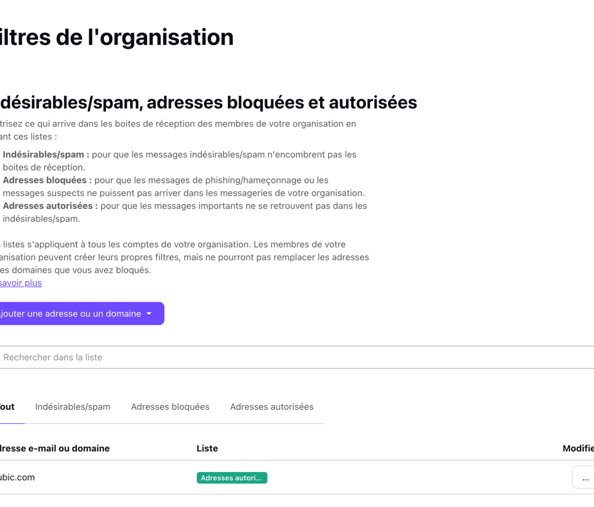 Définition des règles de sécurité