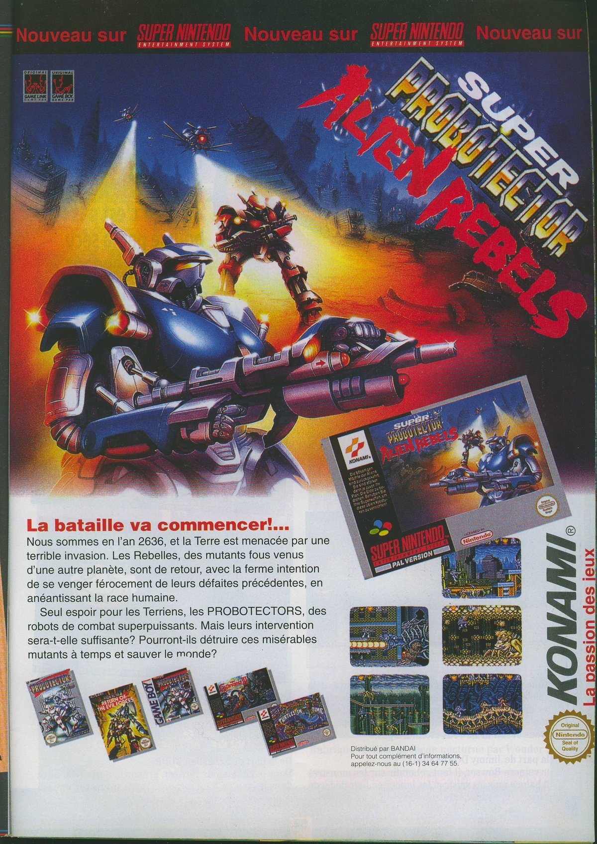 La publicité papier de Super Probotector Alien Rebels qui était proposée dans les magazines des années 90 (via abandonware-magazines.org)