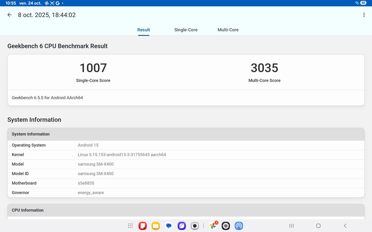 Des scores moyens sur Geekbench ©Mathieu Grumiaux pour Clubic