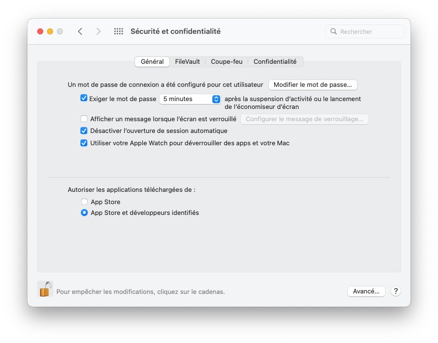 Mac - Sécurité et confidentialité