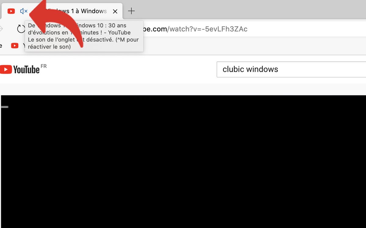 Rendre muet un onglet Edge