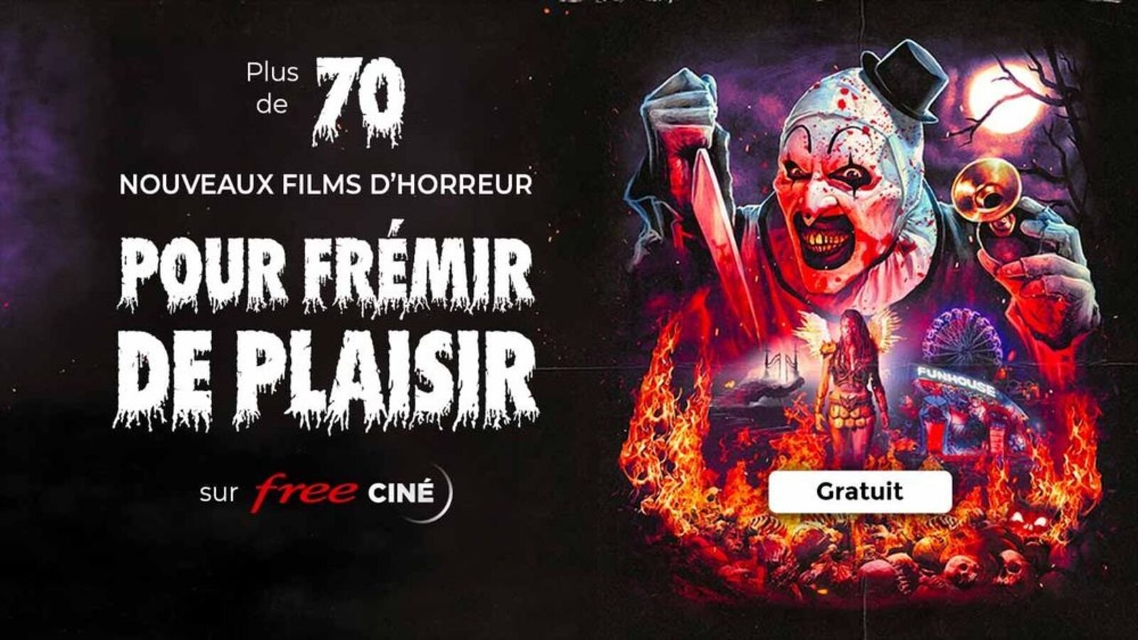 70 films d'horreur débarquent sur Free Ciné. © Free