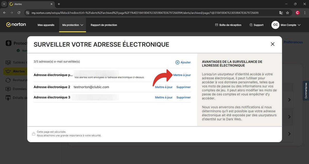 Modifiez votre adresse mail principal © Clubic