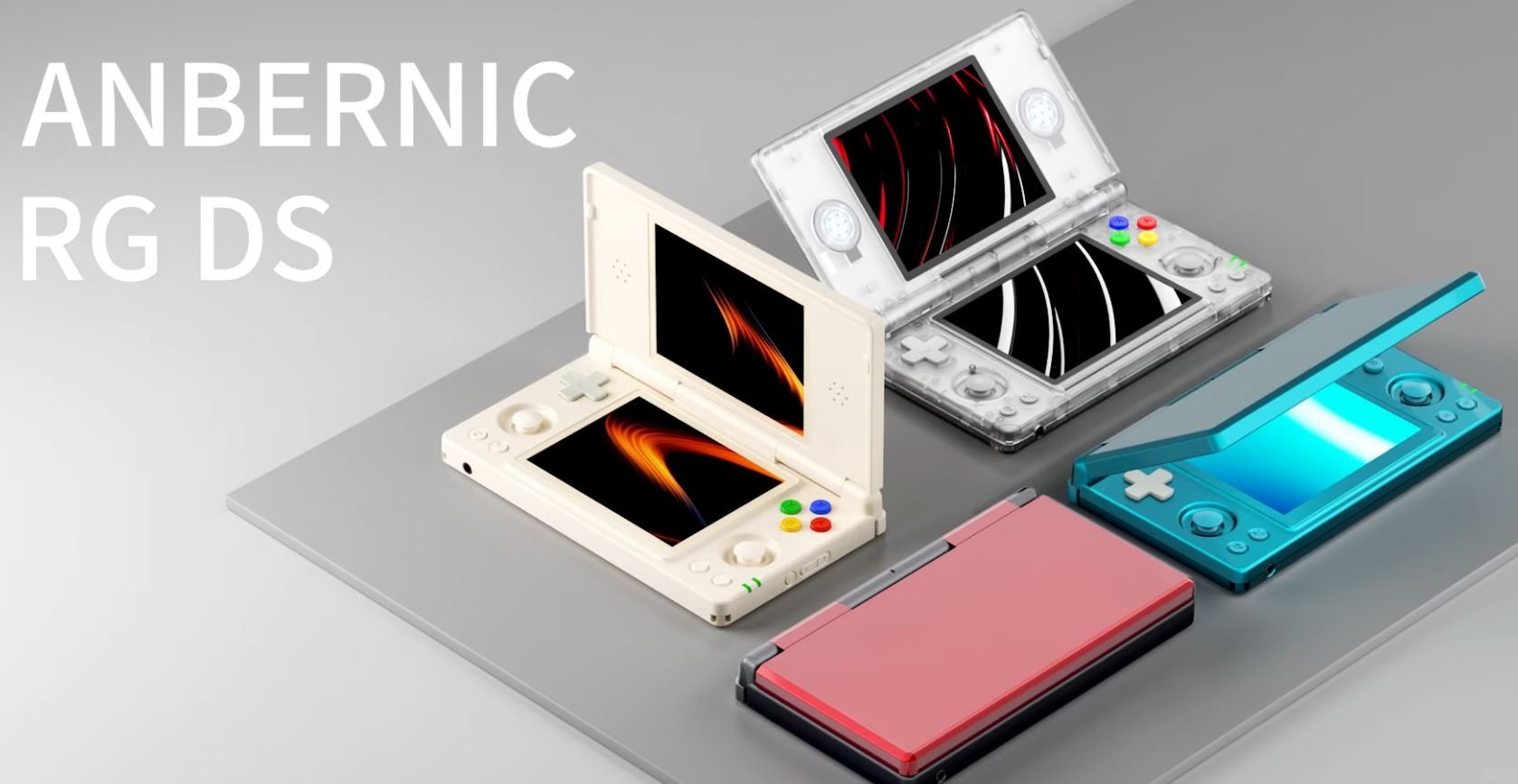 L'Anbernic RG DS ressemble à une DS, elle est déclinée dans de nombreuses teintes similaires, mais ce n'est pas une console Nintendo. ©Anbernic