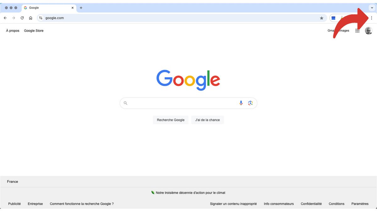 Accès au menu depuis la page d’accueil Google Chrome © Pascale Duc pour Clubic