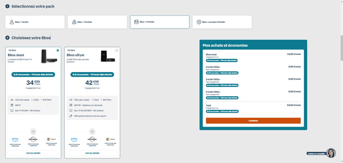 Ici, la première partie du processus de souscription à B.iG, avec la box internet © Alexandre Boero / Clubic