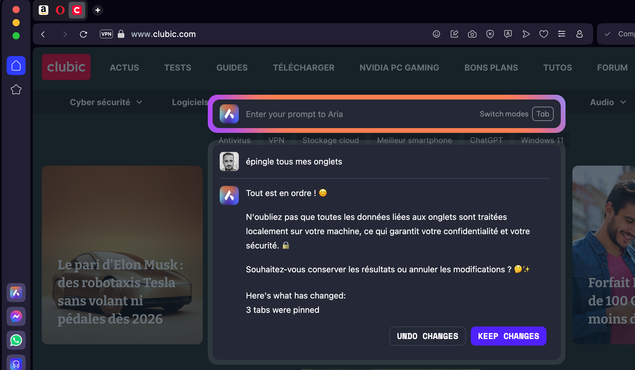 Un prompt dans la version Developer