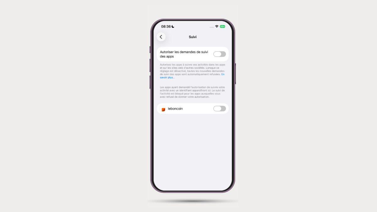 Suivi des apps (ATT), iOS © Naïm BADA