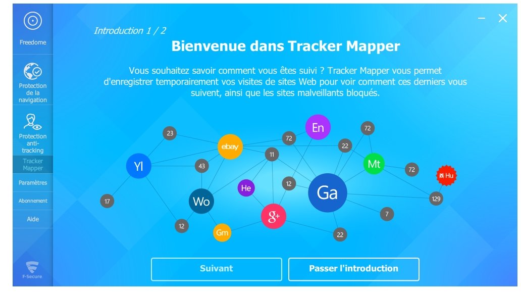 F-Secure Freedome VPN - tracker mapper