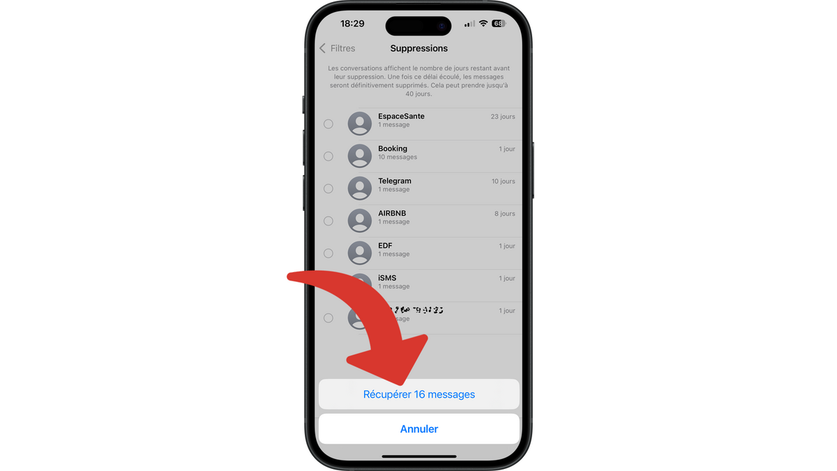 Récupérer tous les messages supprimés sur votre iPhone © Clubic