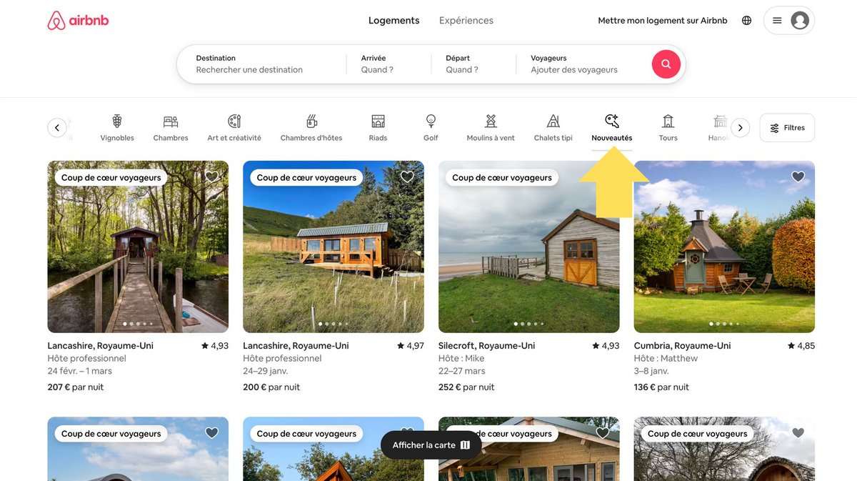 Les nouveaux logements sont généralement moins chers  © Airbnb