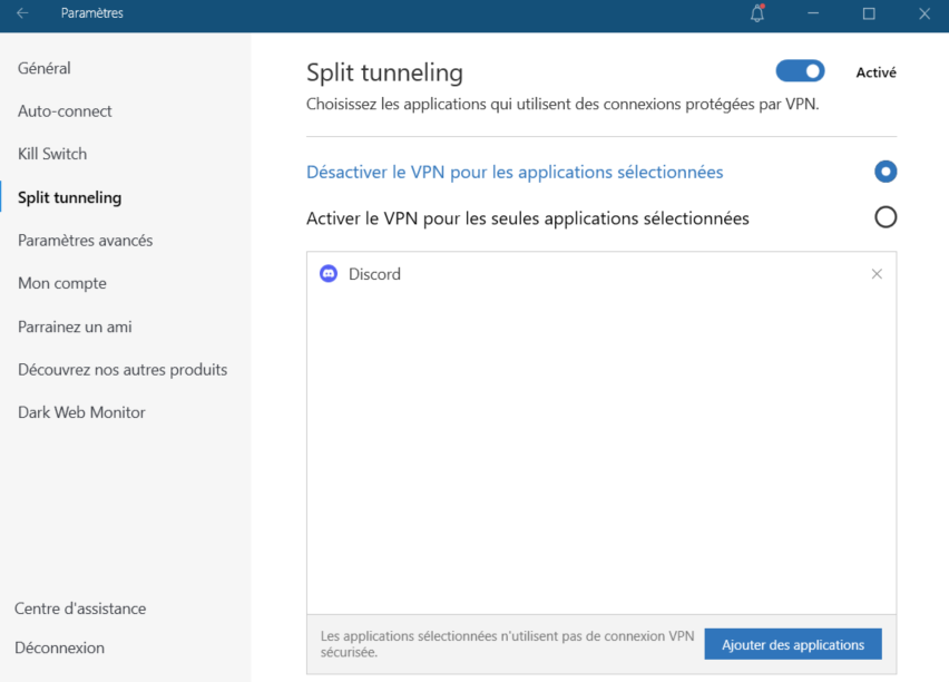 Clubic - S'assurer de la connexion au VPN via split tunneling