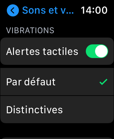 Apple Watch Retour haptique