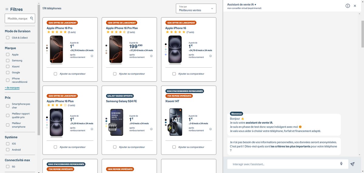 Un aperçu de l'assistant virtuel par IA de Bouygues Telecom © Bouygues Telecom