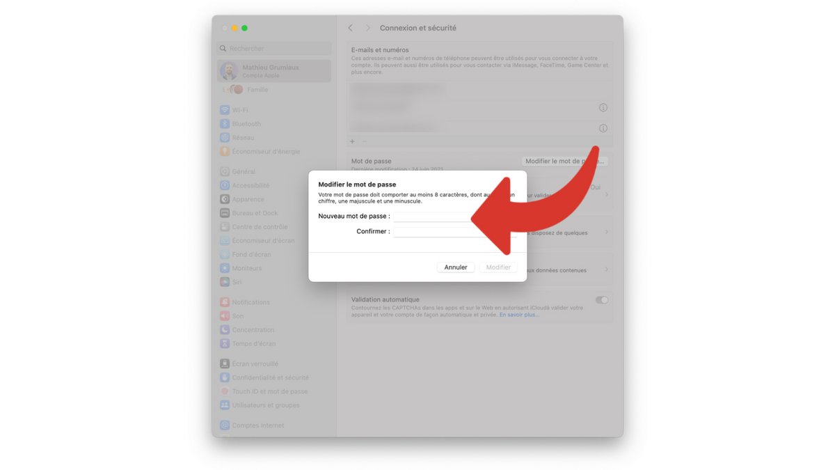 Modification du mot de passe macOS © Clubic.com