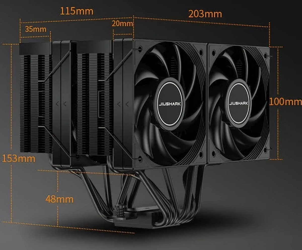Toutes les dimensions du nouveau ventirad. ©Jiushark