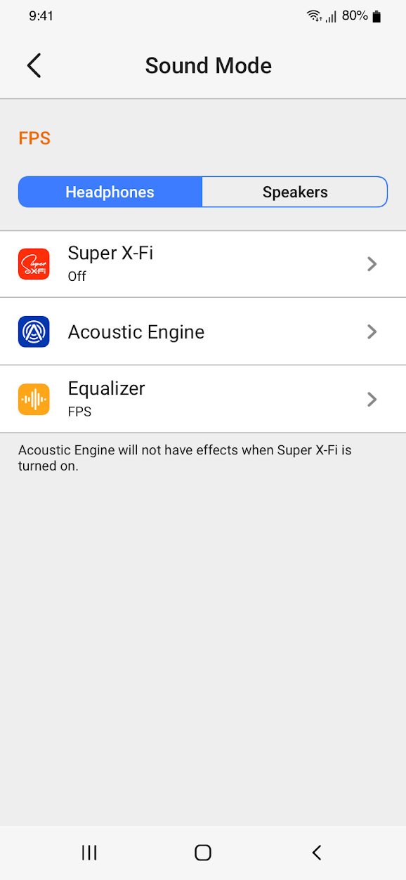 Test Creative Sound Blaster Katana V2 app