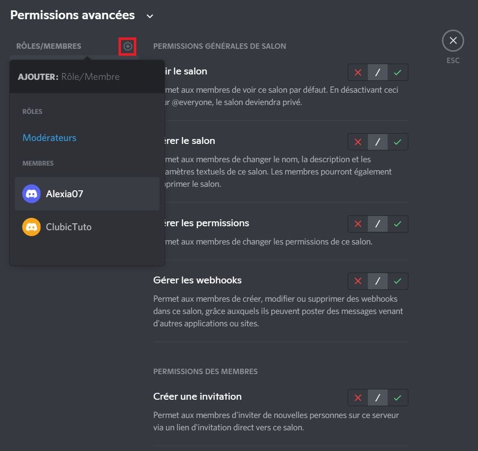 discord permissions avancées