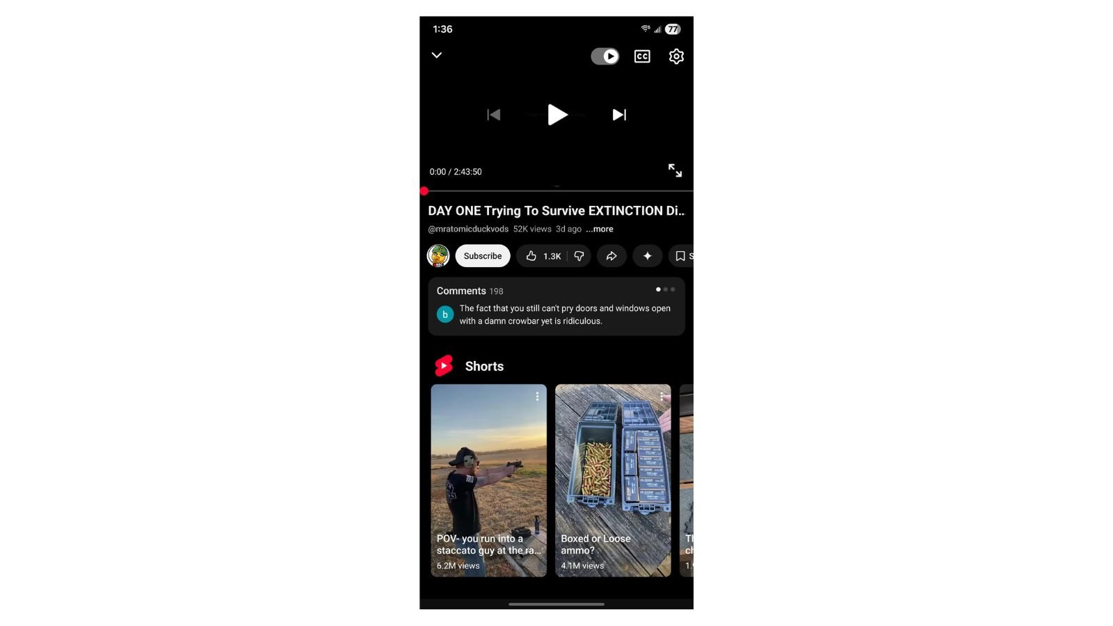 Le bouton Caster a disparu de l'app YouTube. ©Google / Even_Inevitable7191