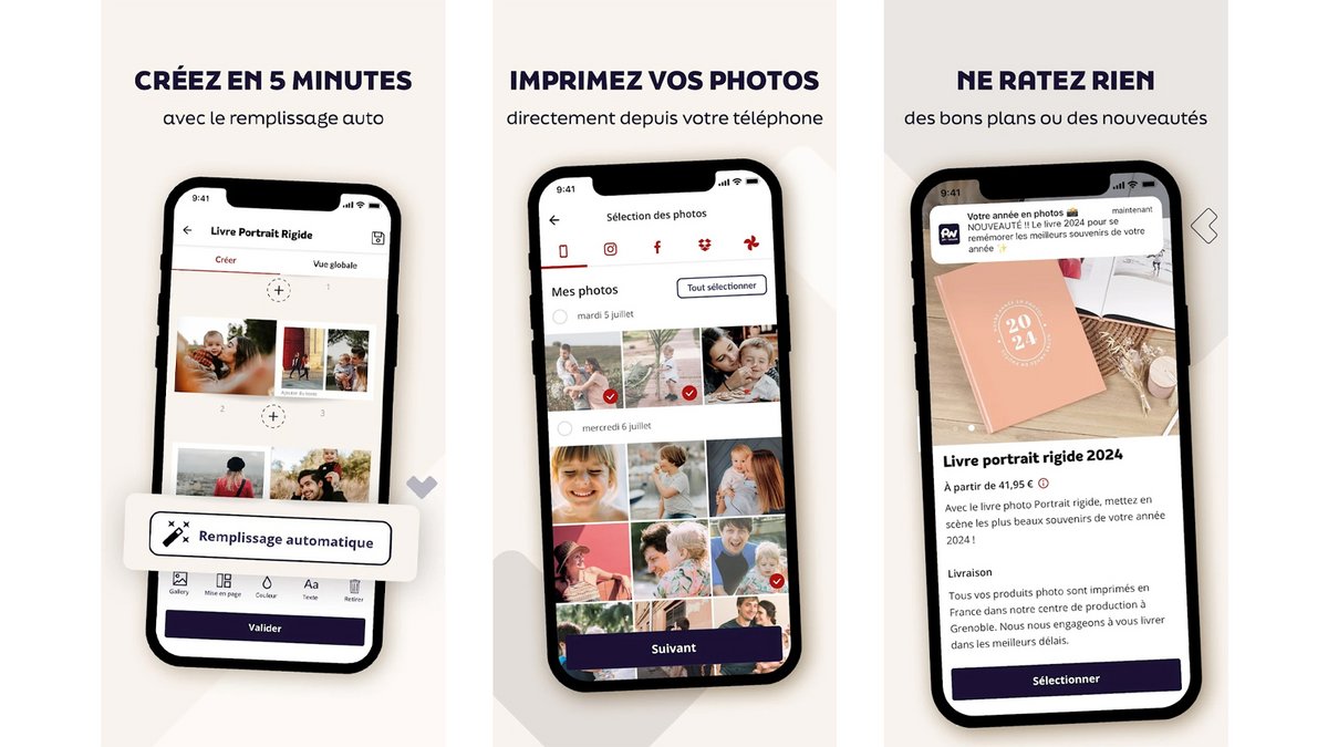 Photoweb offre une expérience simple avec interface intuitive, production et expédition en France, délais transparents, service client réactif et prise en charge des produits défectueux - © Photoweb