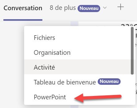 Microsoft Teams Partager applications