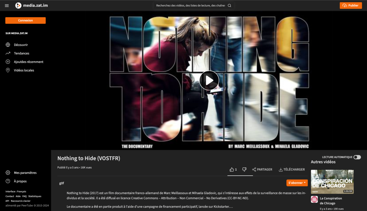 PeerTube peut héberger de nombreux contenus selon l'instance choisie. 