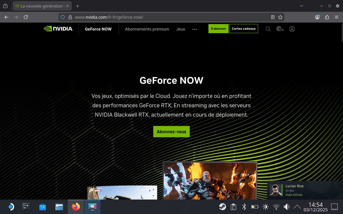 Steam Deck GeForce NOW