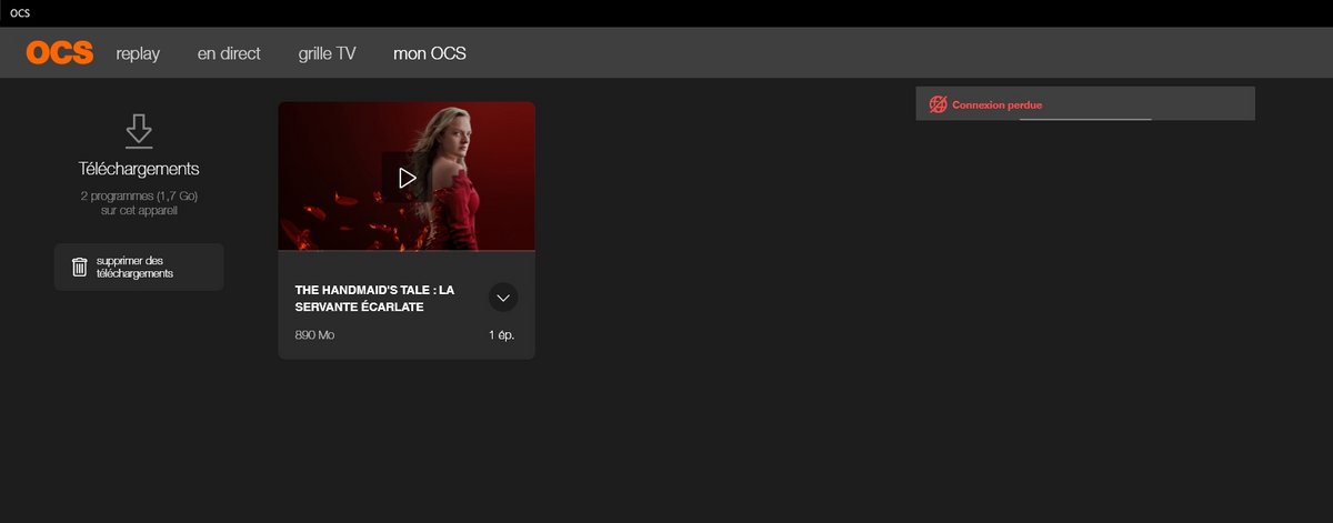OCS - Les téléchargement locaux sur l'application Windows 10 fonctionnent bien hors-ligne