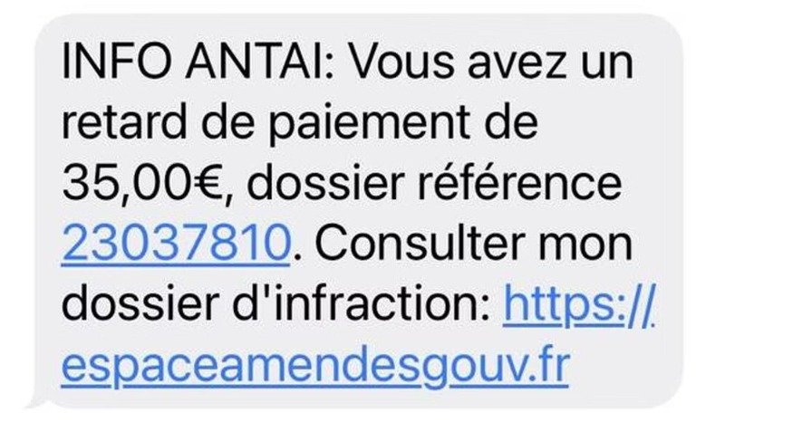 Voici un exemple de SMS que vous avez peut-être déjà reçu au cours des dernières semaines