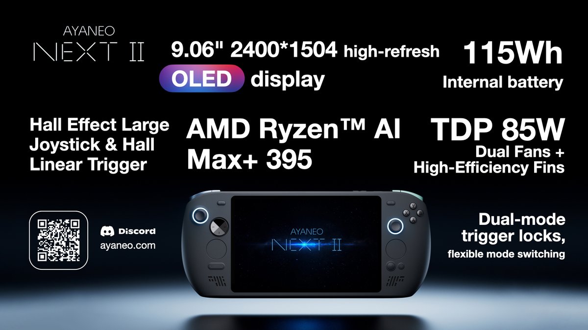 AYANEO fait le point sur les caractéristiques principales de la console Next II... ©AYANEO