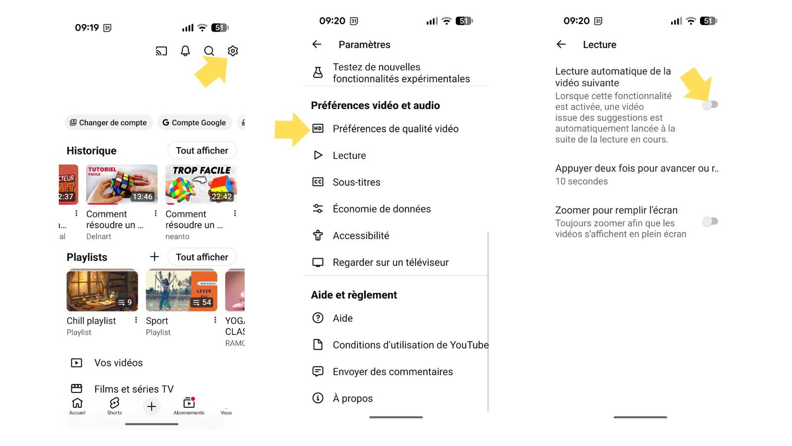 Désactivez la lecture automatique des vidéos. ©Google