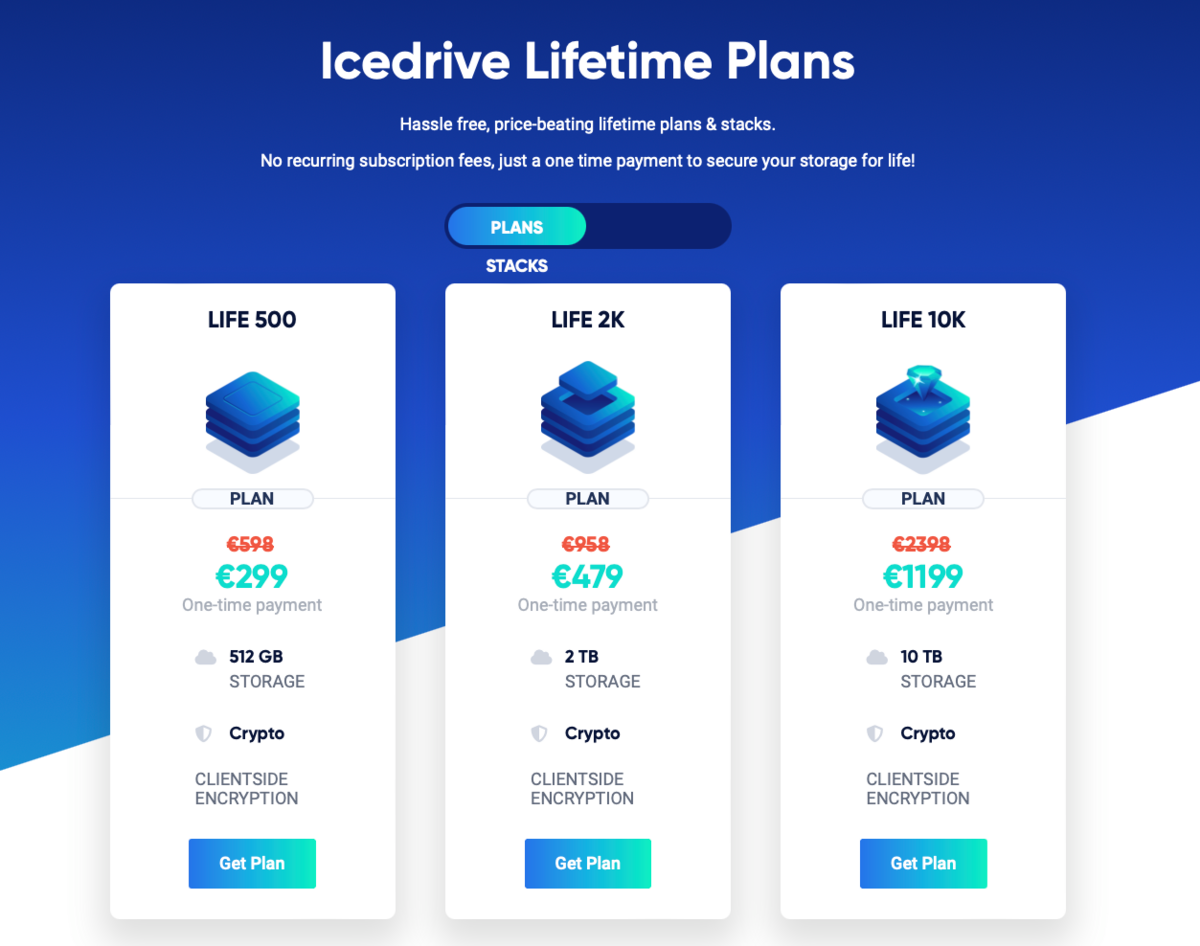 Icedrive - plans lifetime