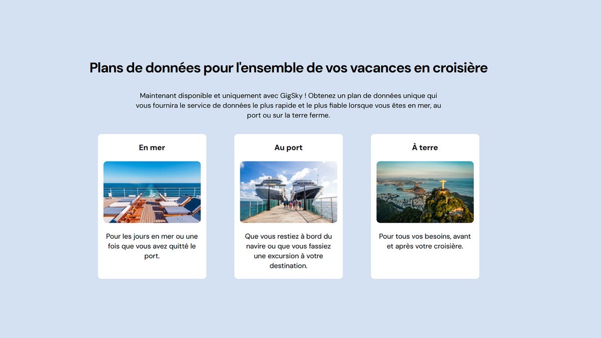 Différents plans d'abonnement sont disponibles ©GigSky