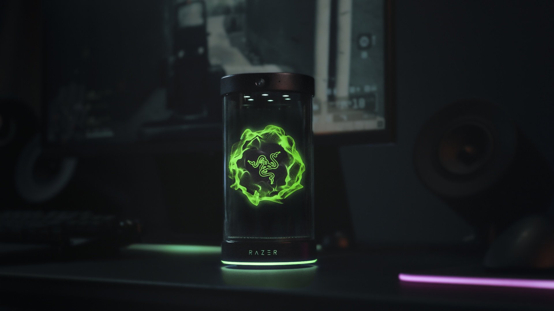 Voilà à quoi ressemble le Projet AVA. Un hologramme de 14 cm de haut enfermé dans une sorte de tube. ©Razer