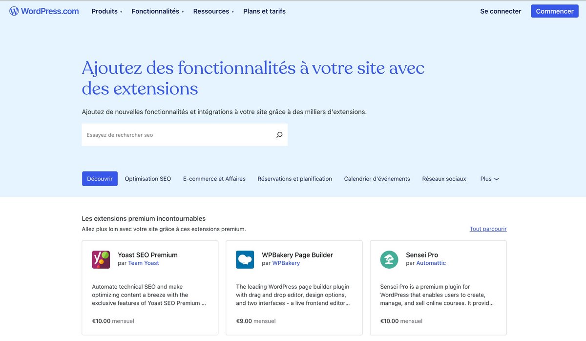 Un nombre d'extensions en évolution constante. ©Wordpress
