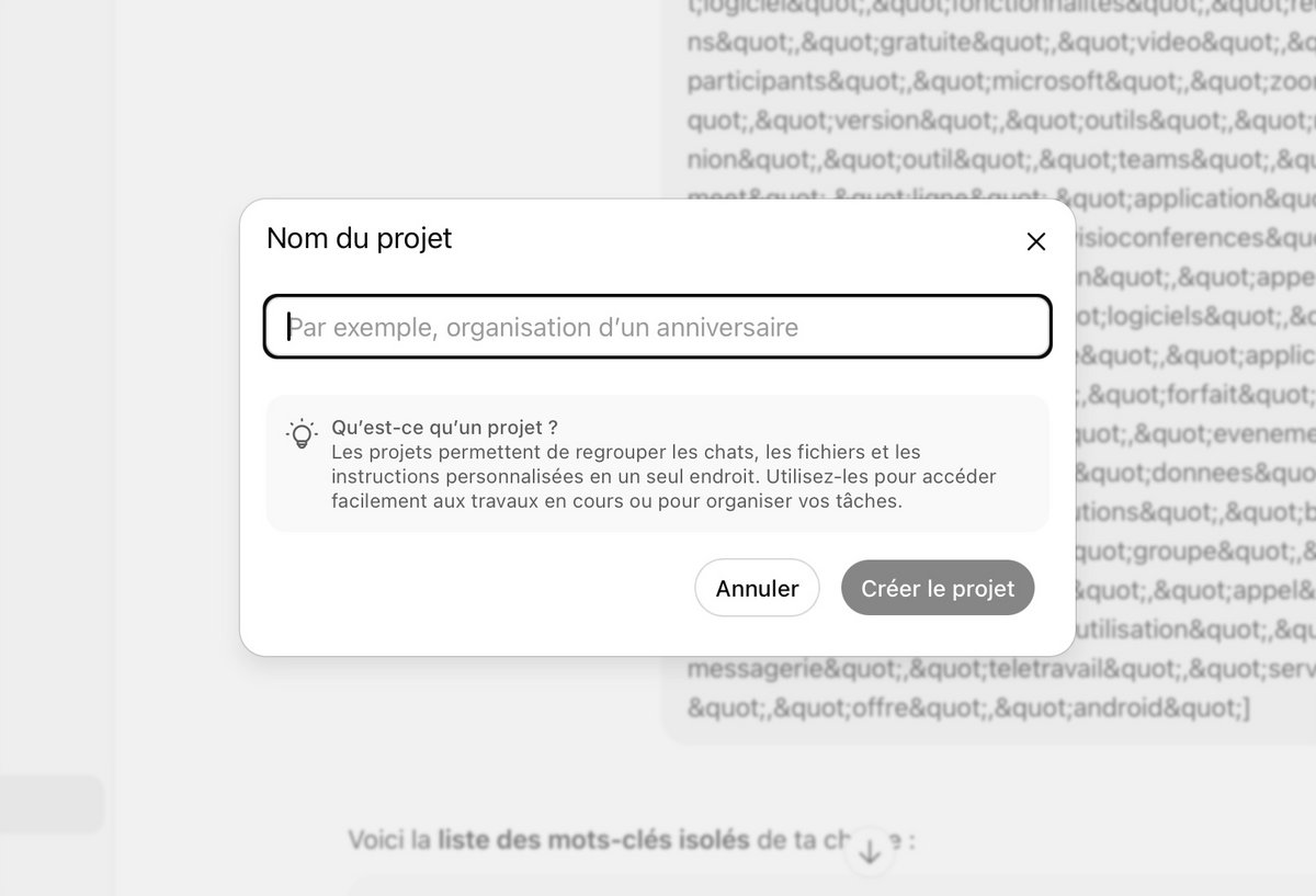Chaque Projet conserve son contexte, ses ressources et son historique, facilitant la reprise de travaux complexes et la collaboration en équipe. © Naïm BADA pour Clubic