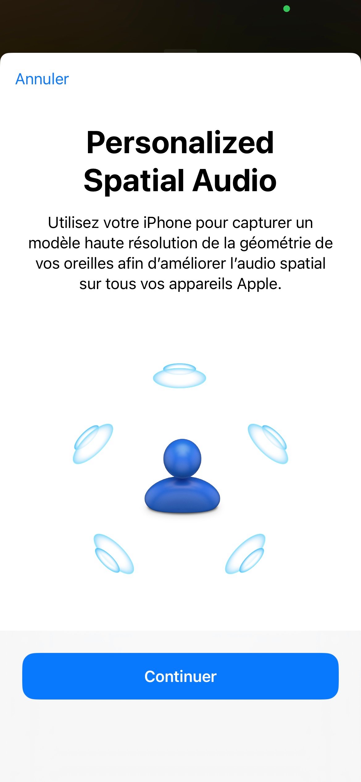 iOS 16 Audio Spatial personnalisé