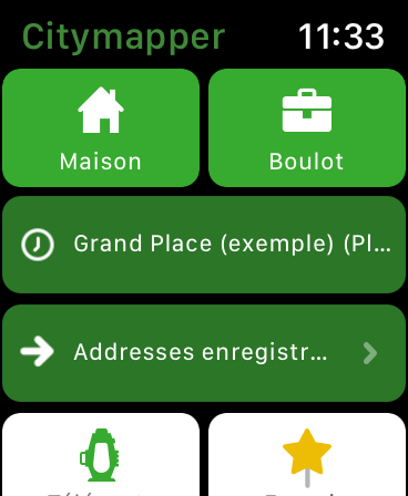 Sélec Apple Watch CityMapper