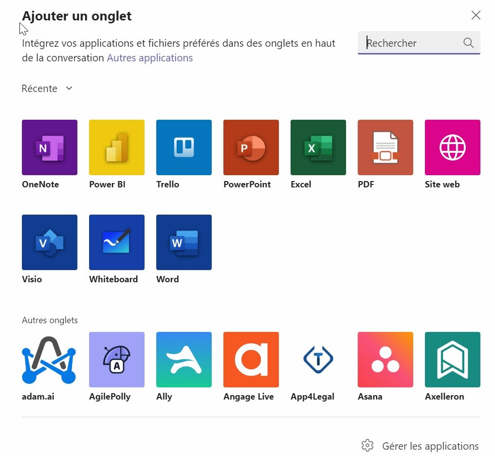 Microsoft Teams Partager applications