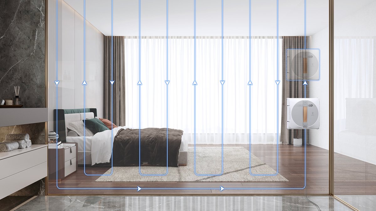 Le Winbot W1 Pro intègre un système de planification de trajectoire intelligent. © Ecovacs