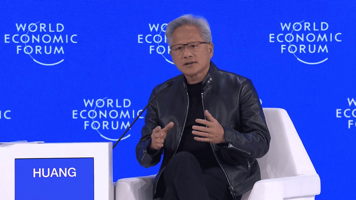Jensen Huang à Davos, mercredi 21 janvier 2026. © Capture d'écran Clubic