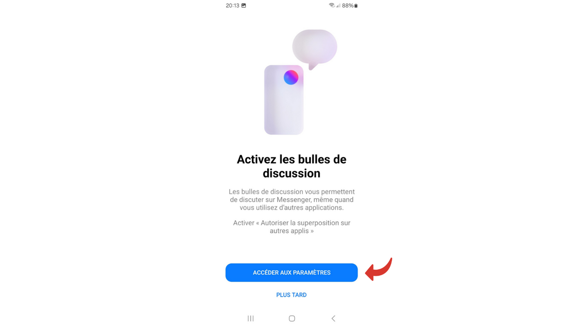 Rendez-vous dans les réglages d'Android pour finaliser le processus. © Clubic