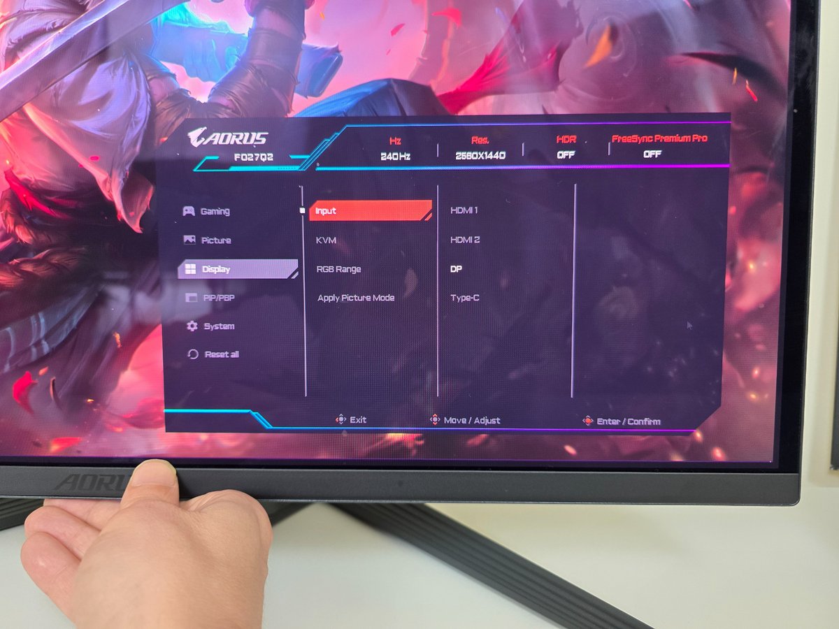 Test Gigabyte AORUS FO27Q2