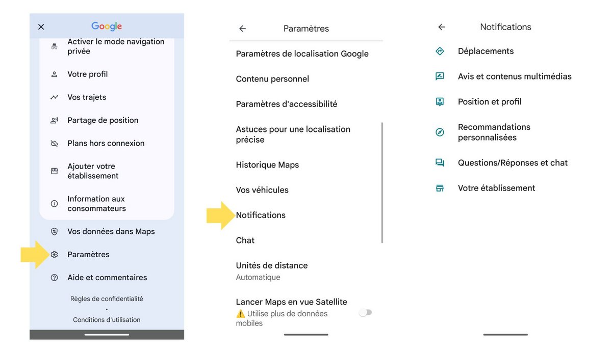 Désactivez ou non vos notifications © Google