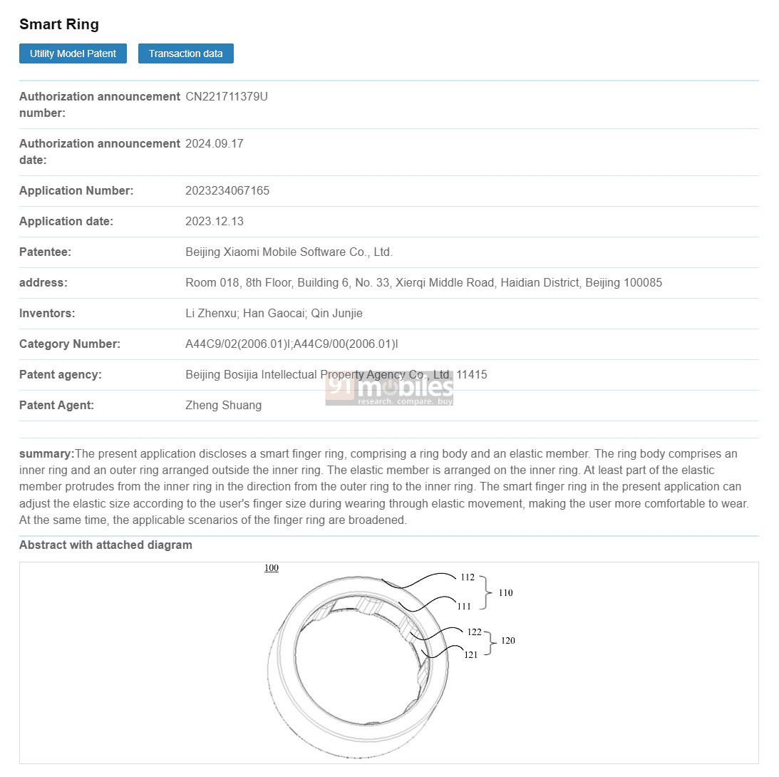 Un composant qui permettrait d'ajuster automatiquement la bague connectée à son doigt ? C'est en tout cas ce que semble révéler ce brevet© 91Mobiles