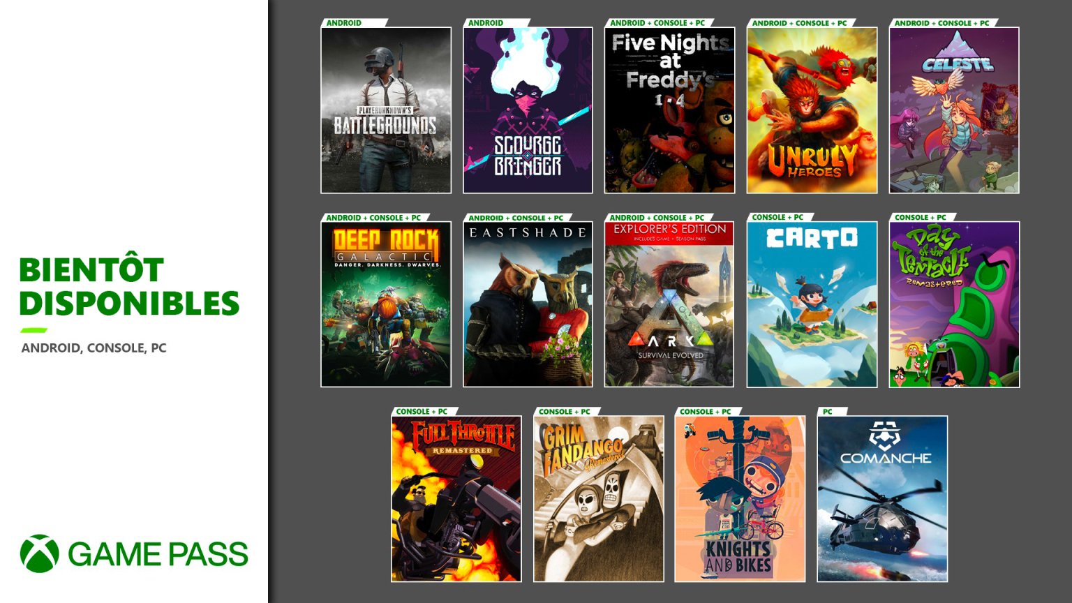 Xbox Game Pass novembre 2020