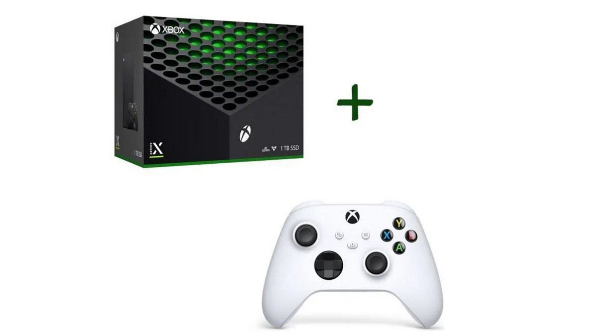 La puissante Xbox Series X accompagnée d'une seconde manette.