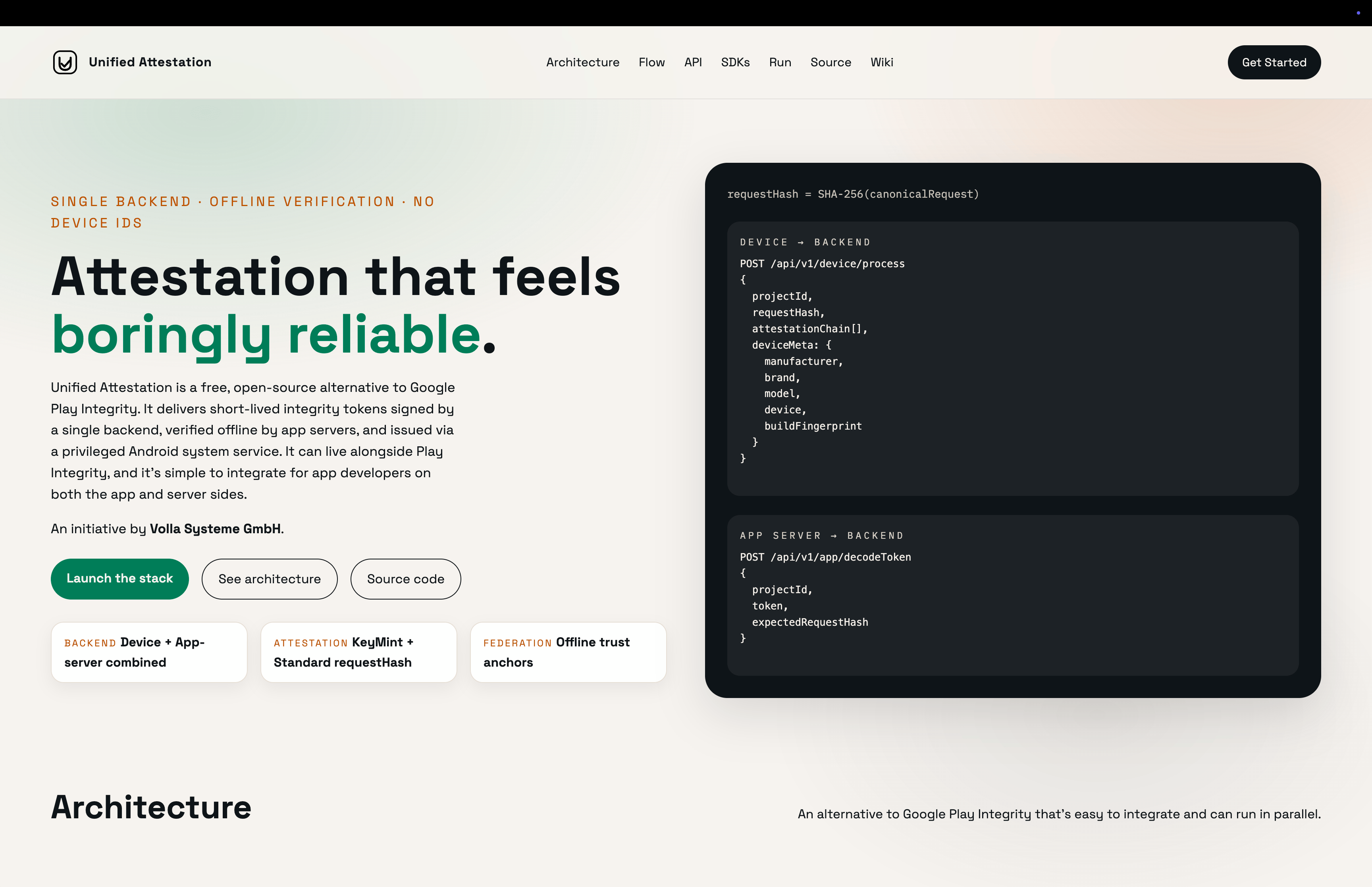Landing Page UnifiedAttestation © Naïm BADA