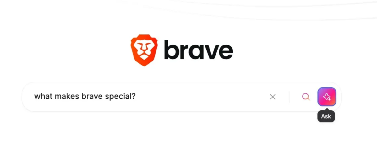 L'une des trois façons d'accéder à la fonction Ask de Brave. © Brave