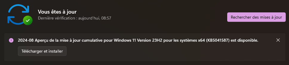 La mise à jour déployée aussi sur Windows 11 23H2 © Nerces pour Clubic